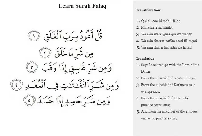 Learn Surah Falaq