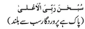 subhana rabbiyal ala